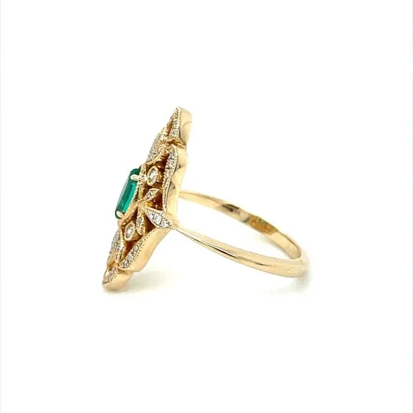 14KY Gold Marquise Shape Emerald & Diamond Ring Image 2 Franzetti Jewelers Austin, TX
