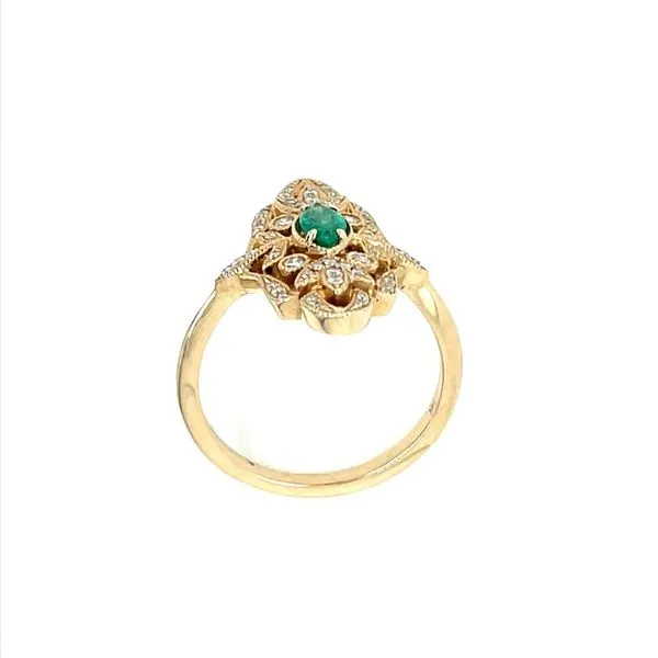 14KY Gold Marquise Shape Emerald & Diamond Ring Image 3 Franzetti Jewelers Austin, TX