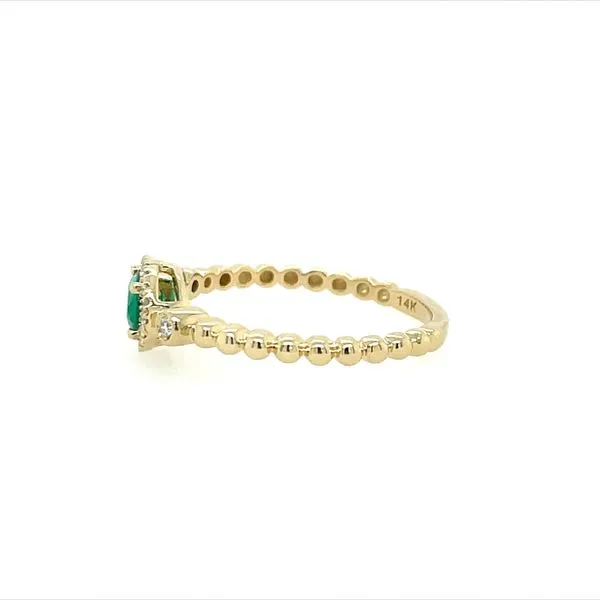 14KY Gold 0.47 Ct Oval Emerald Ring with Diamonds Image 4 Franzetti Jewelers Austin, TX