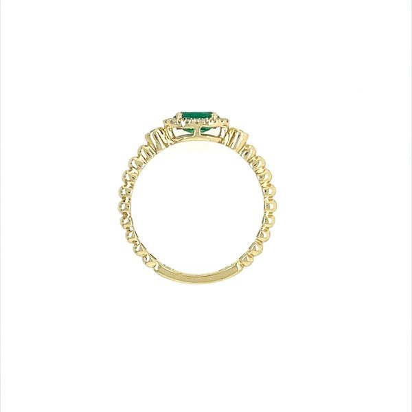 14KY Gold 0.47 Ct Oval Emerald Ring with Diamonds Image 5 Franzetti Jewelers Austin, TX