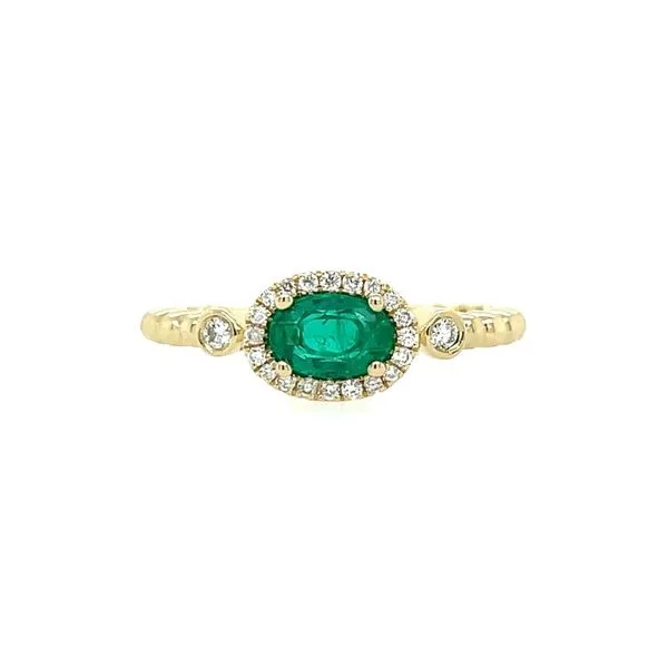 14KY Gold 0.47 Ct Oval Emerald Ring with Diamonds Franzetti Jewelers Austin, TX