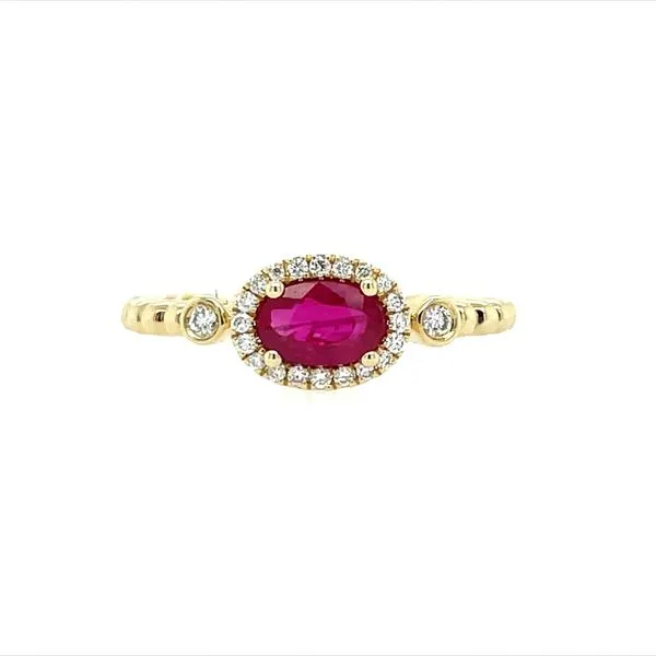 14KY Gold 0.54 Ct Oval Ruby Ring with Diamonds Franzetti Jewelers Austin, TX