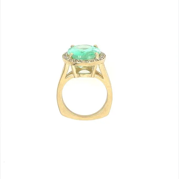 14KY Gold 8.33 Ct Oval Emerald Ring with Diamonds - GIA Image 4 Franzetti Jewelers Austin, TX