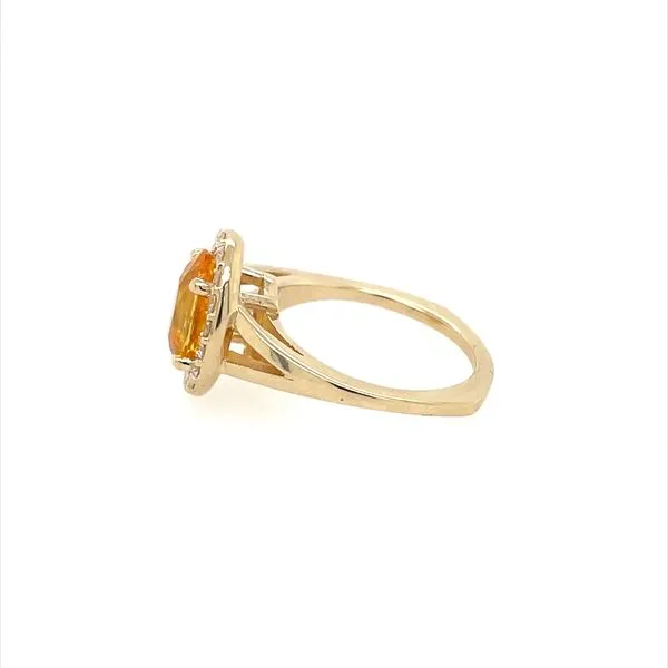 14KY Gold 3.04 Ct Oval Yellow Sapphire Ring with Diamonds Image 3 Franzetti Jewelers Austin, TX