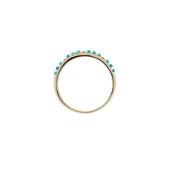 14K Yellow Gold Turquoise & Diamond Band Image 5 Franzetti Jewelers Austin, TX