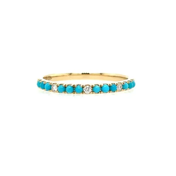 14K Yellow Gold Turquoise & Diamond Band Franzetti Jewelers Austin, TX