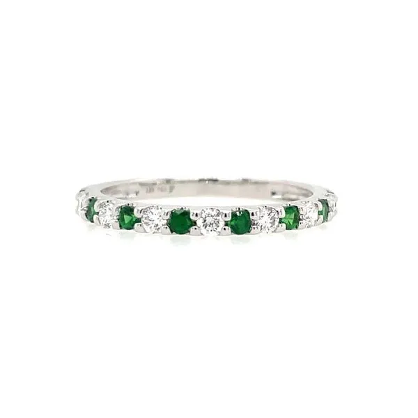 18KW Tsavorite Garnets & Diamond Alternating Shared Prong Band Franzetti Jewelers Austin, TX
