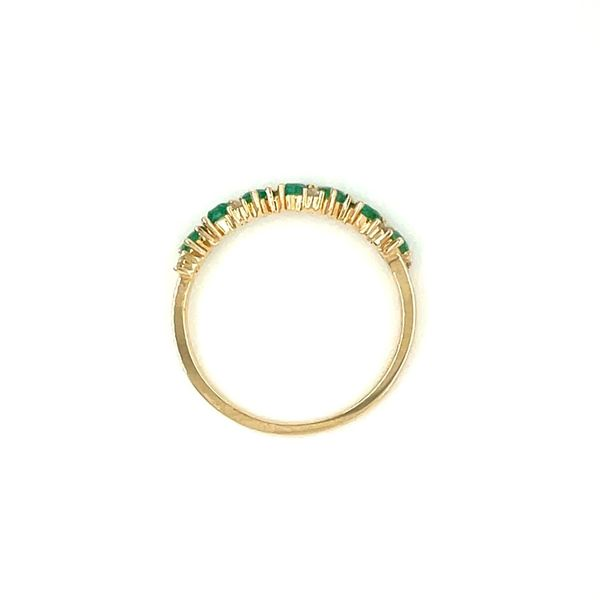 14KY Gold Tilted Pear Shape Emerald & Diamond Band Image 5 Franzetti Jewelers Austin, TX