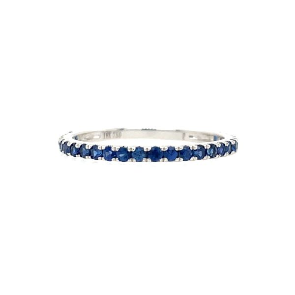 18KW Gold 1.8 mm Wide Blue Sapphire Band 0.53 CTW Franzetti Jewelers Austin, TX