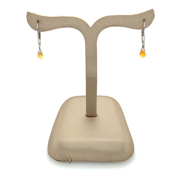 14K White Gold Orange Sapphire Dangle Earrings Image 3 Franzetti Jewelers Austin, TX