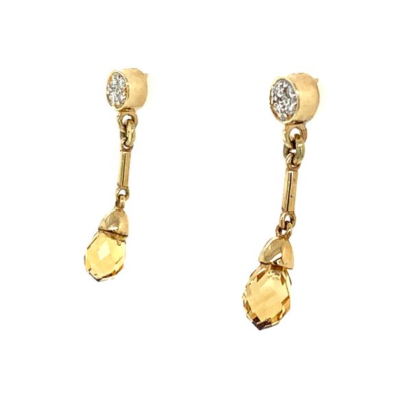 14K Yellow Gold Citrine Dangle Earrings Image 2 Franzetti Jewelers Austin, TX