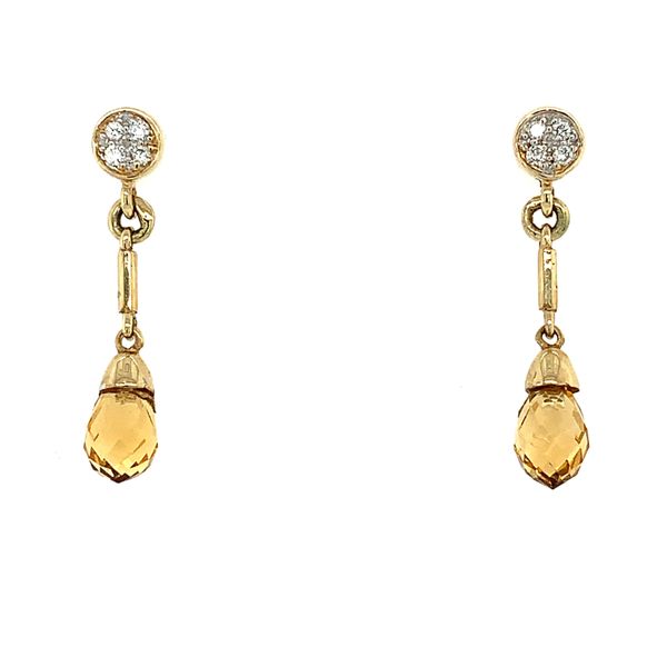 14K Yellow Gold Citrine Dangle Earrings Franzetti Jewelers Austin, TX