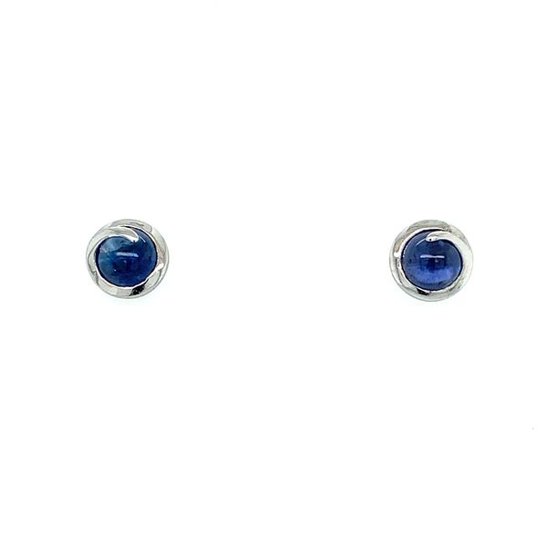 Sterling Silver Cabochon Cut Blue Sapphire Stud Earrings Franzetti Jewelers Austin, TX