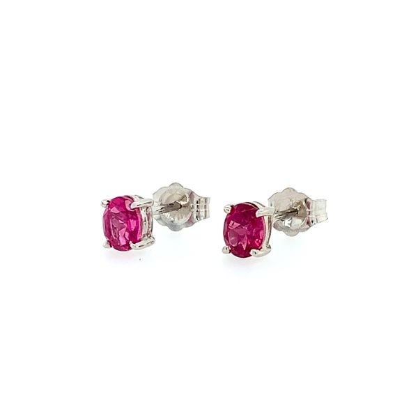 14K White Gold Oval Pink Tourmaline Stud Earrings 0.55 CTW Image 2 Franzetti Jewelers Austin, TX