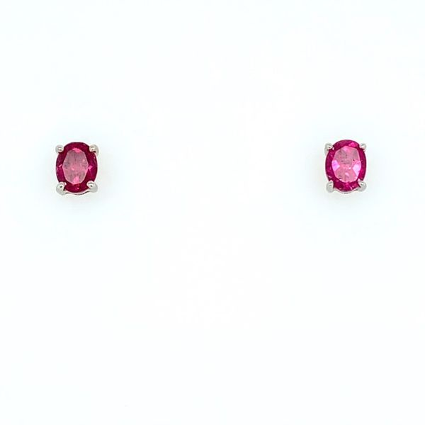 14K White Gold Oval Pink Tourmaline Stud Earrings 0.55 CTW Franzetti Jewelers Austin, TX