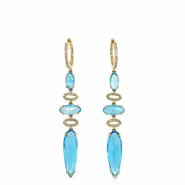 Blue Topaz and Diamond 3 Station Drop Earring Franzetti Jewelers Austin, TX