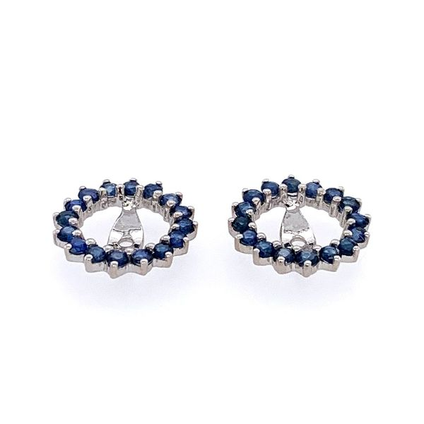 14K White Gold Blue Sapphire Earring Jackets Image 2 Franzetti Jewelers Austin, TX