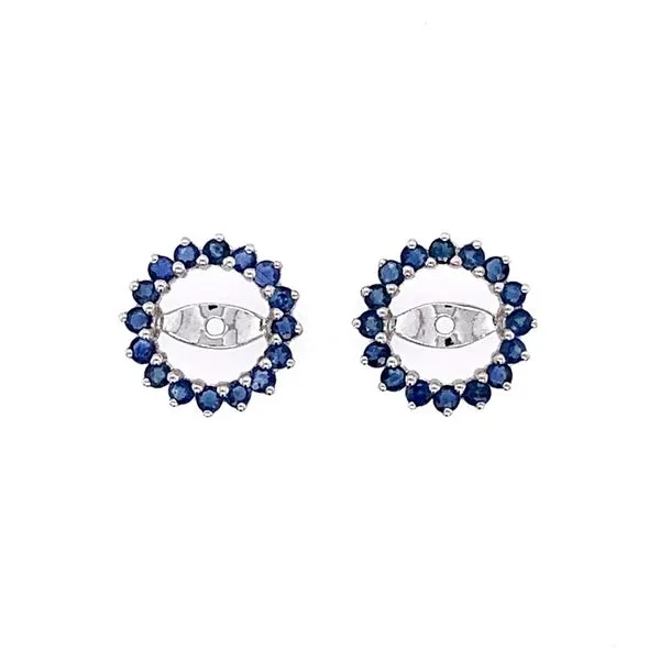 14K White Gold Blue Sapphire Earring Jackets Franzetti Jewelers Austin, TX