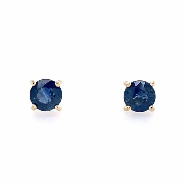 14K Yellow Gold Blue Sapphire 4-Prong Stud Earrings 1.09 CTW Franzetti Jewelers Austin, TX