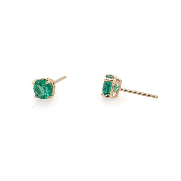 14K Yellow Gold Emerald Stud Earrings 0.94 CTW Image 2 Franzetti Jewelers Austin, TX