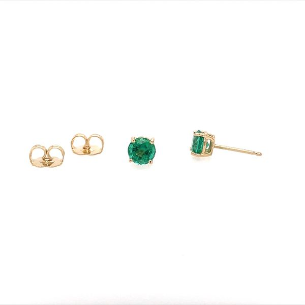 14K Yellow Gold Emerald Stud Earrings 0.94 CTW Image 3 Franzetti Jewelers Austin, TX