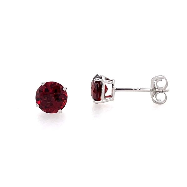 14KW Gold 6 mm Garnet Stud Earrings 2.0 CTW Franzetti Jewelers Austin, TX