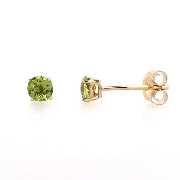 14K Yellow Gold 4 mm Peridot Stud Earrings 0.51 CTW Franzetti Jewelers Austin, TX