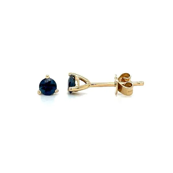 14KY Gold 3.5 mm Blue Sapphire Stud Earrings 0.44 Carats Franzetti Jewelers Austin, TX