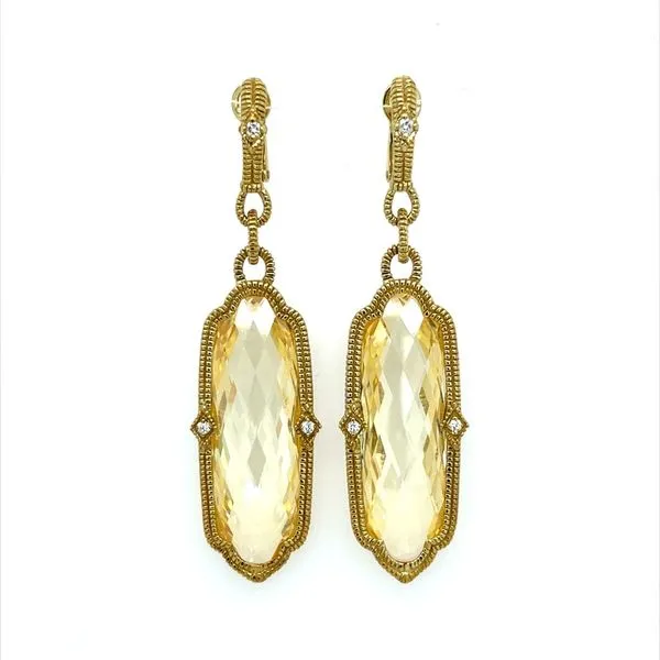 18KY Gold Yellow CZ & Diamond Dangle Earrings Franzetti Jewelers Austin, TX