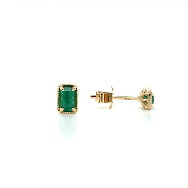 14KY Gold Emerald Shape Emerald Stud Earrings Franzetti Jewelers Austin, TX