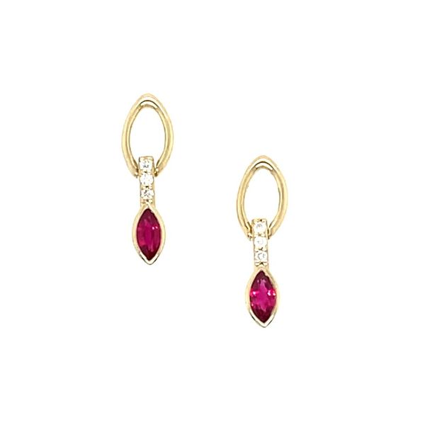 14KY Gold Ruby Ear Charms for Huggie Hoop Earrings Franzetti Jewelers Austin, TX