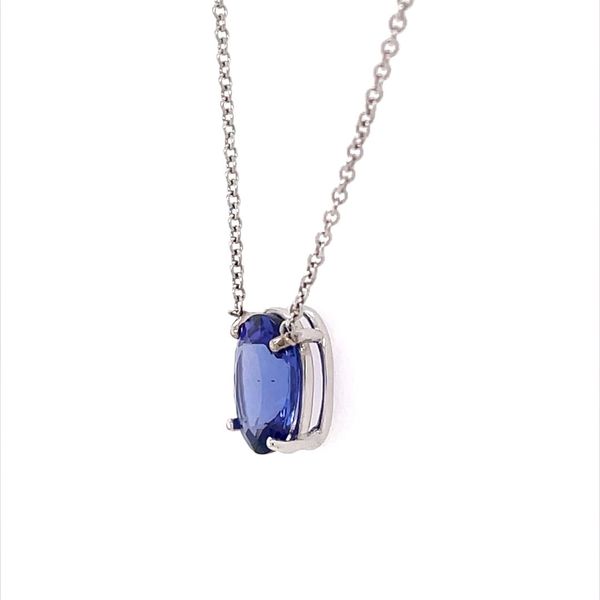 14KW Gold Oval Tanzanite Pendant with 18