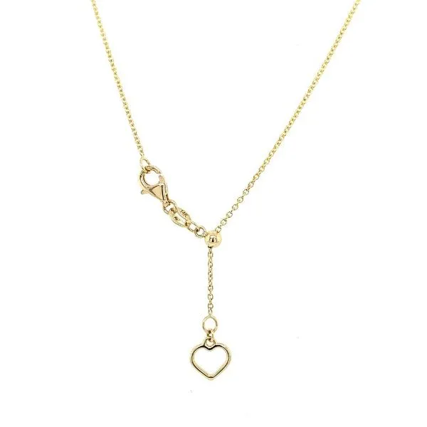 14K Yellow Gold Floating Ruby Necklace 16