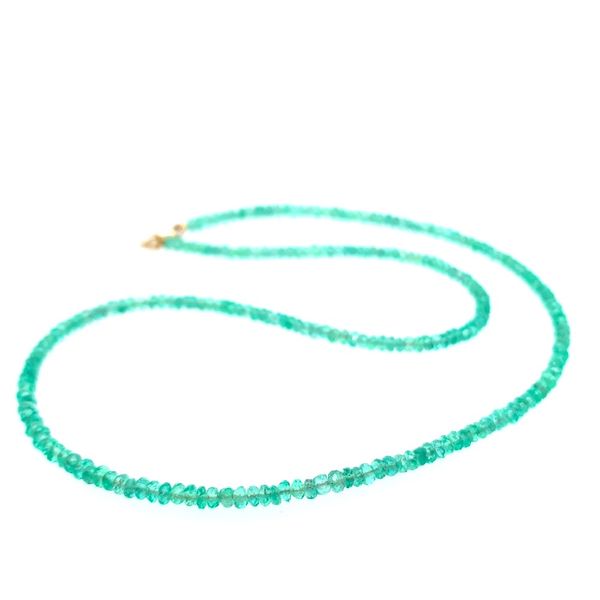 Emerald Bead Necklace with 14K Yellow Gold Clasp Franzetti Jewelers Austin, TX