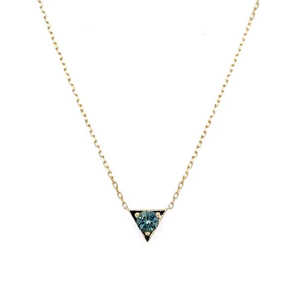 14K Yellow Gold Montana Blue Sapphire Necklace 18