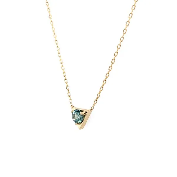 14K Yellow Gold Montana Blue Sapphire Necklace 18