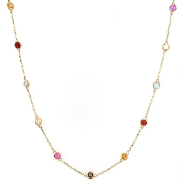 14K Yellow Gold Multi Colored Gemstone Necklace 2.69 CTW Franzetti Jewelers Austin, TX
