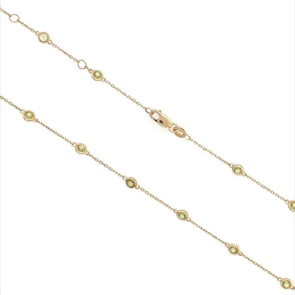 14K Yellow Gold Peridot Station Necklace 2.60 CTW Image 2 Franzetti Jewelers Austin, TX