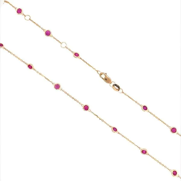 14KY Gold Ruby Station Necklace 3.04 CTW Image 2 Franzetti Jewelers Austin, TX