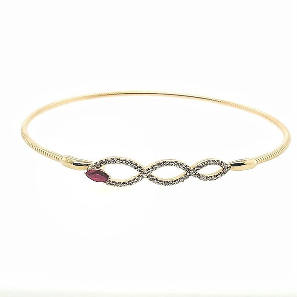 14KY Gold Ruby & Diamond Bangle Bracelet Franzetti Jewelers Austin, TX