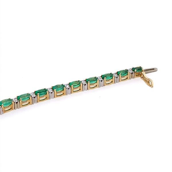 14K Yellow & White Gold Emerald & Diamond Bracelet Image 5 Franzetti Jewelers Austin, TX