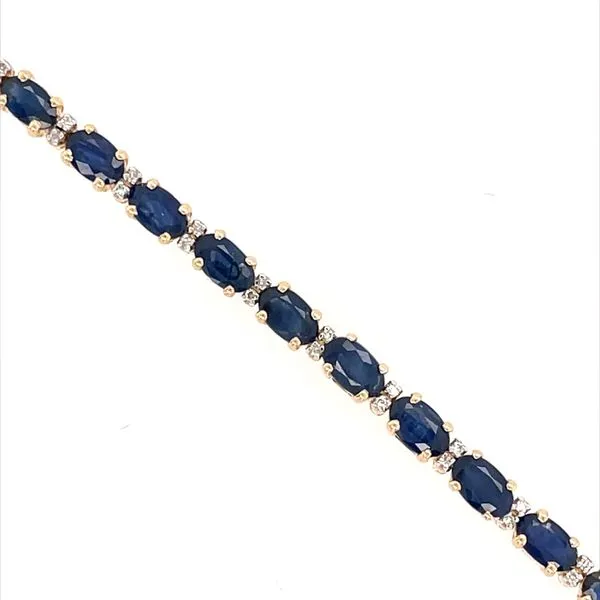14K Yellow Gold 8.74 CTW Blue Sapphire Bracelet 7 