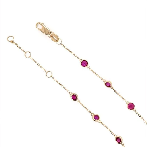 14K Yellow Gold Ruby Station Bracelet 1.28 CTW Image 3 Franzetti Jewelers Austin, TX