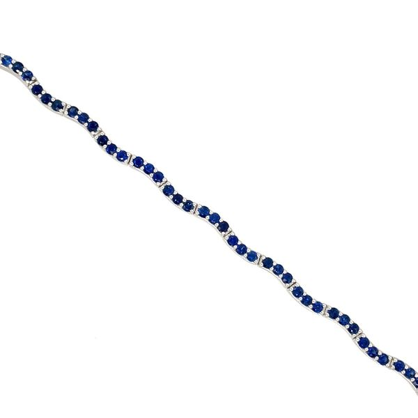 14KW Gold 3.38 CTW Blue Sapphire Wave Bracelet 7