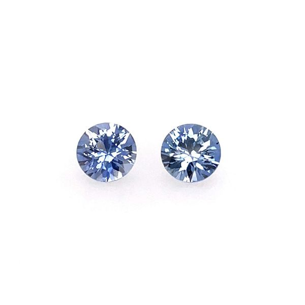 Matched Pair of 6 mm Round Natural Blue Sapphires 1.82 CTW Franzetti Jewelers Austin, TX