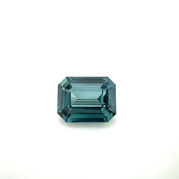 1.28 Carat Emerald Shape Teal Sapphire Franzetti Jewelers Austin, TX