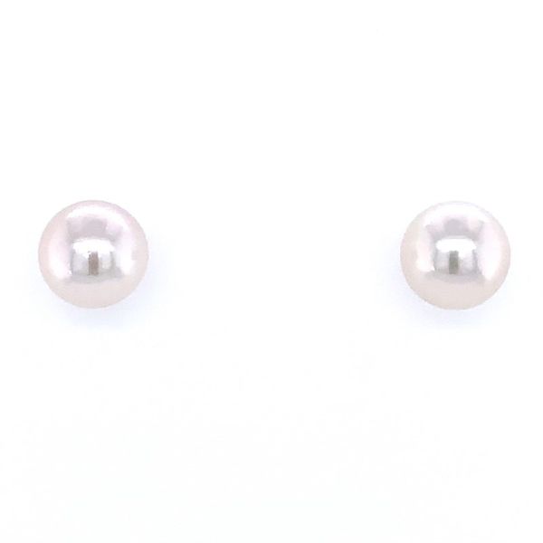 14K White Gold 7.5 - 8 mm Akoya Pearl Stud Earrings Franzetti Jewelers Austin, TX