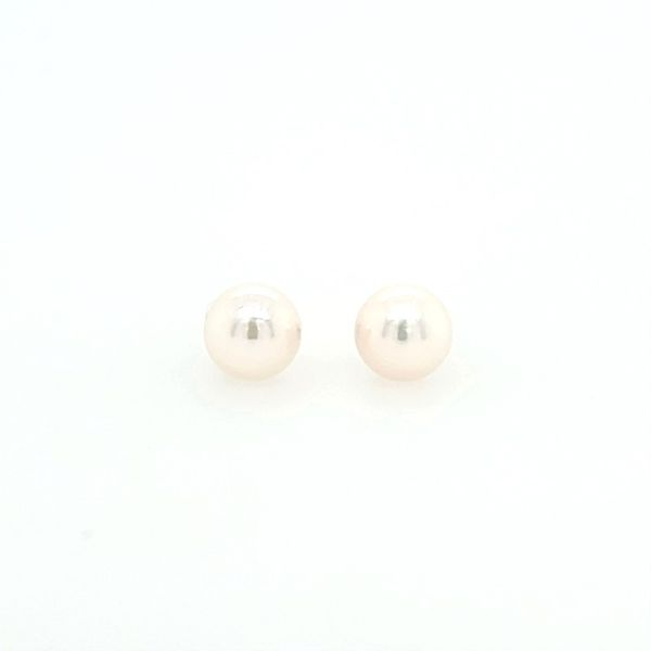 14K White Gold 7 - 7.5 mm Akoya Pearl Stud Earrings Franzetti Jewelers Austin, TX