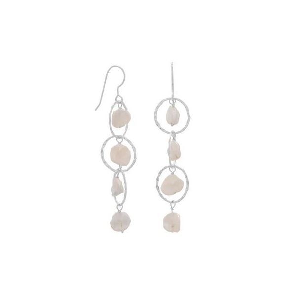 Sterling Silver White Freshwater Keshi Pearl Earrings Franzetti Jewelers Austin, TX