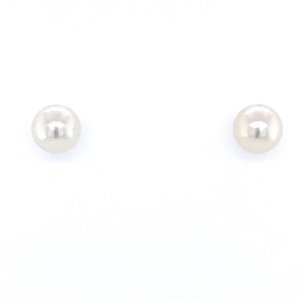14K White Gold 6 - 6.5 mm Akoya Pearl Stud Earrings Franzetti Jewelers Austin, TX
